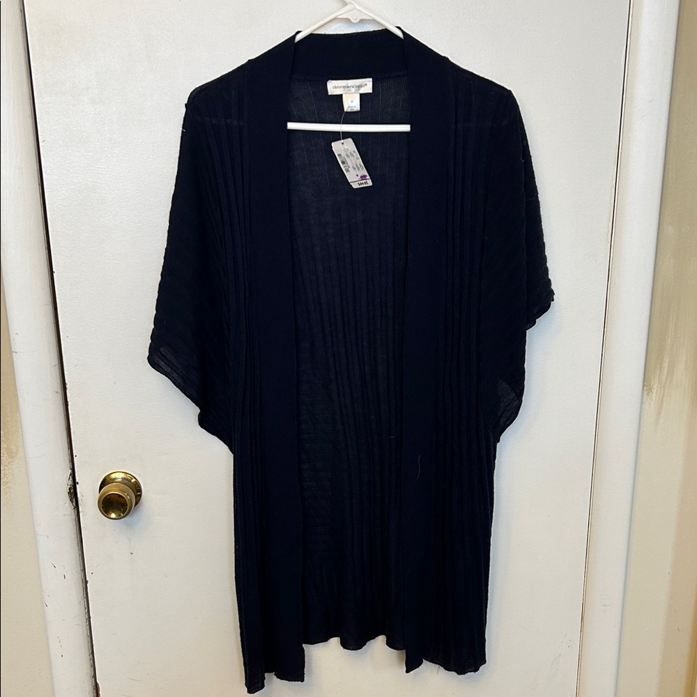 Christopher & Banks Navy Open Front Cardigan Medium NWT